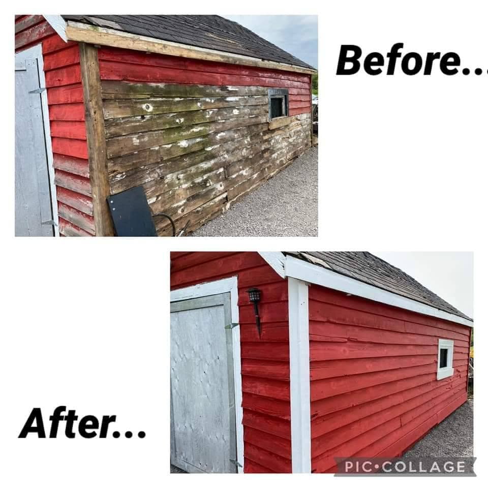 Finished exterior shed painting project